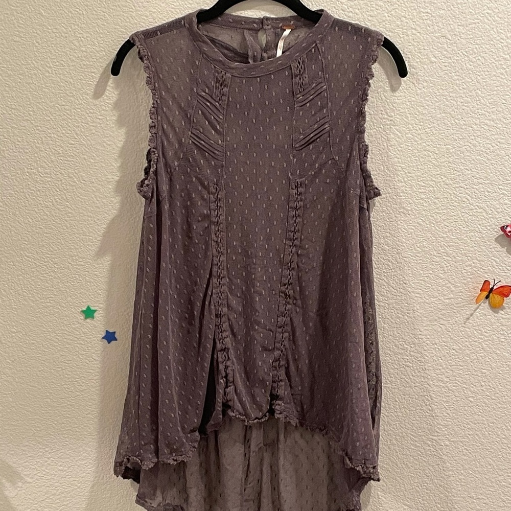 Free people completely see-through lace shirt